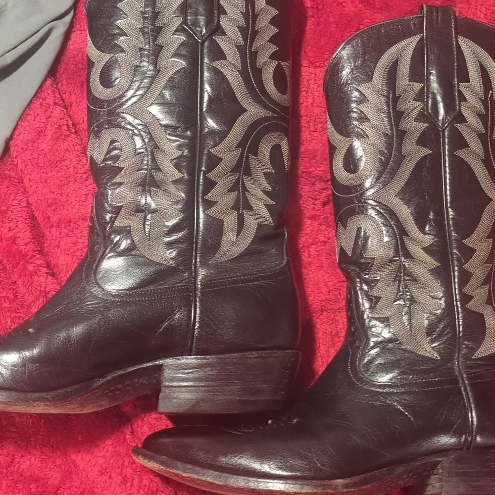 Rios of Mercedes Dark Leather Western Boots - Picture 3 of 9